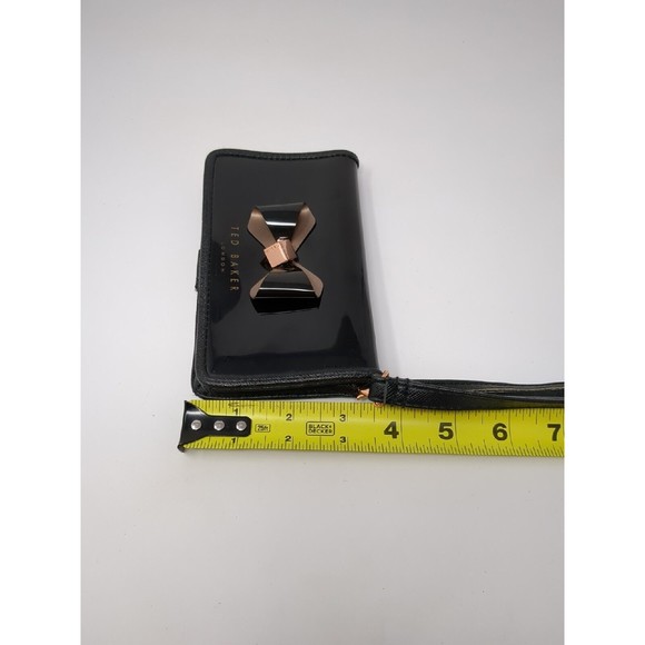 Ted Baker Bow Vinyl Patent Leather Black Purse Wallet VTG - Picture 8 of 8